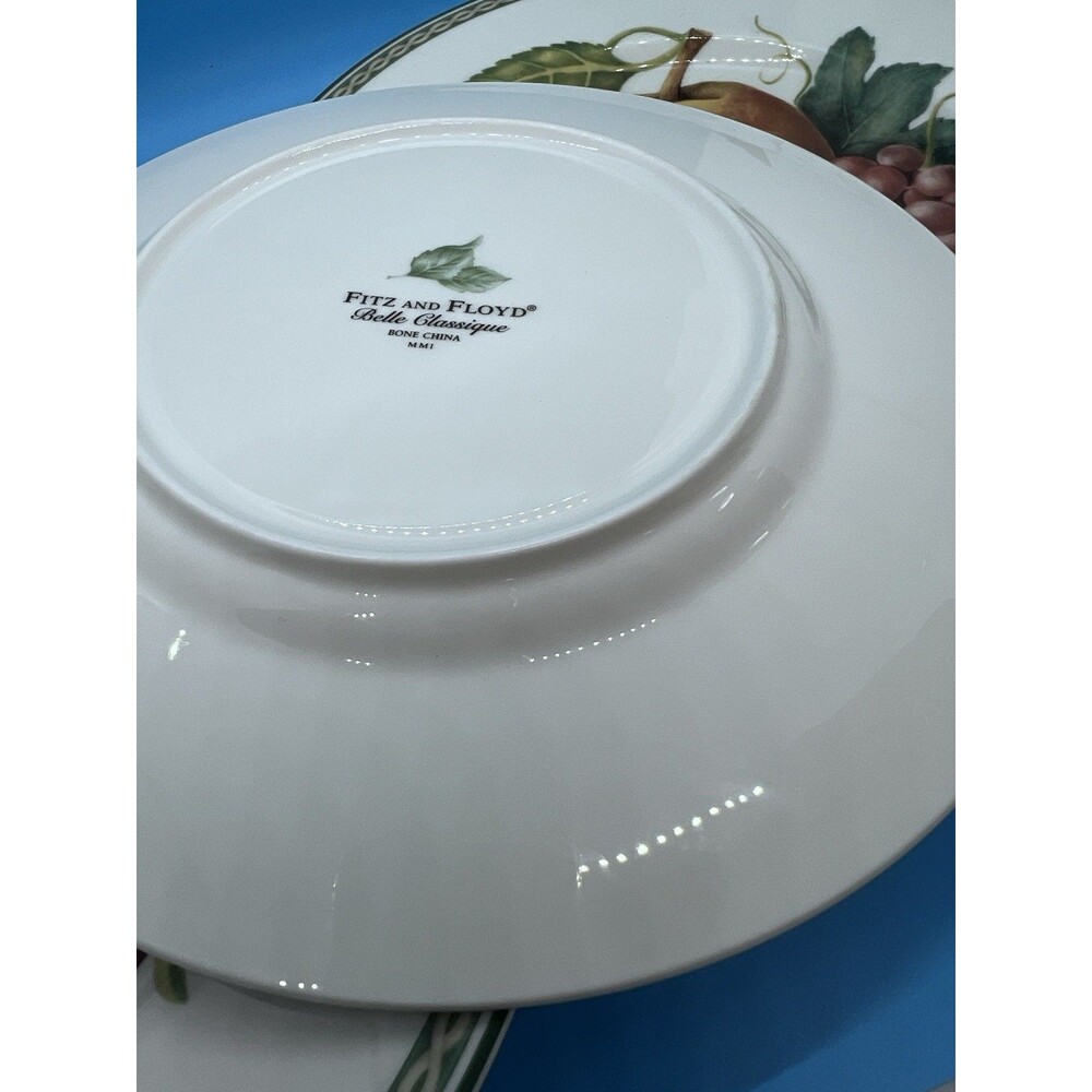 3 Vintage Fitz and Floyd Belle Classique Fruit en Fête Bone China Plates fall - Picture 6 of 7